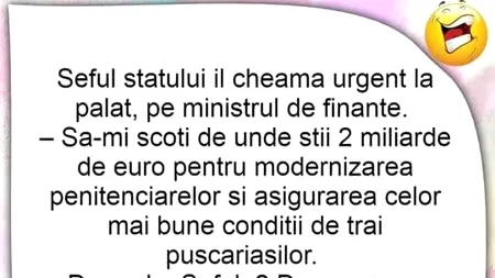 Bancul de marți | Președintele îl cheamă urgent pe ministrul de Finanțe