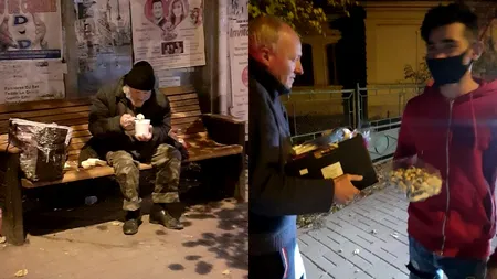 Oamenii străzii nu sunt uitați de voluntari. Gestul emoționant al unui bărbat pentru copilul unui voluntar: „Într-un final am acceptat...” - FOTO