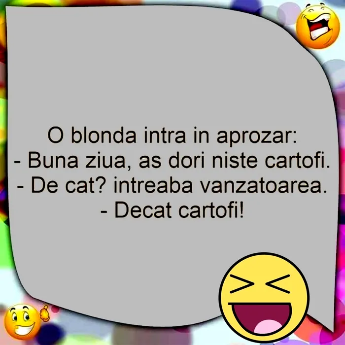 Bancul de luni O blondă intră în aprozar