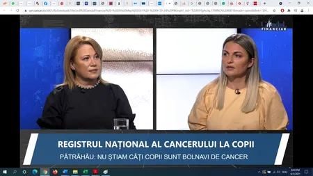 EXCLUSIV GÂNDUL FINANCIAR. Registrul Național al Cancerelor la Copil, susținut de un ONG. Alina Pătrăhău, Asociația Dăruiește Aripi: Vrem să vedem care este calitatea vieții acestor copii