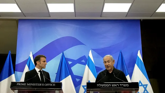 <span style='background-color: #0d0089; color: #fff; ' class='highlight text-uppercase'>EXTERNE</span> Emmanuel Macron reiterează sprijinul pentru Israel, dar îi cere lui Benjamin Netanyahu ARMISTIȚII în Fâșia Gaza și în Liban