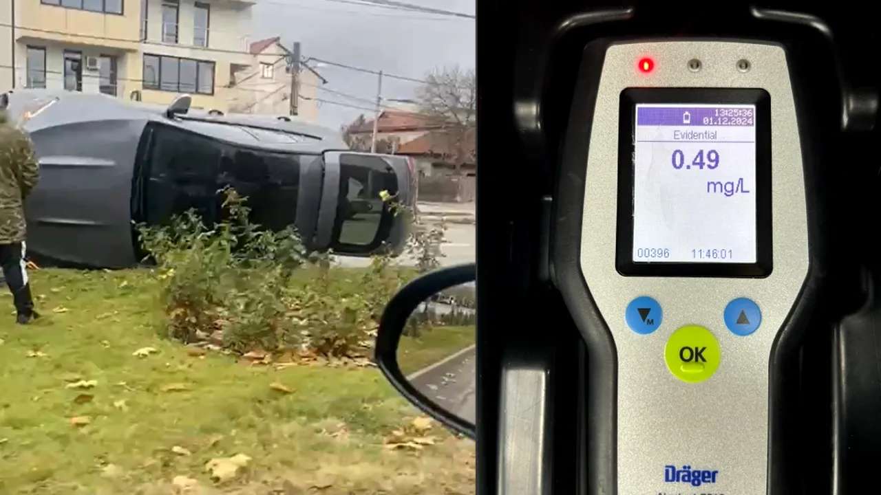 Șofer beat, aflat la volanul unui bolid de lux, ACCIDENTAT pe o stradă din Craiova. Bărbatul a fost transportat la spital