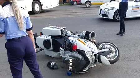 CHITILA. Motociclist de la Brigada Rutieră a Capitalei, aflat în misiune, lovit de un autocar / Șoferul era băut