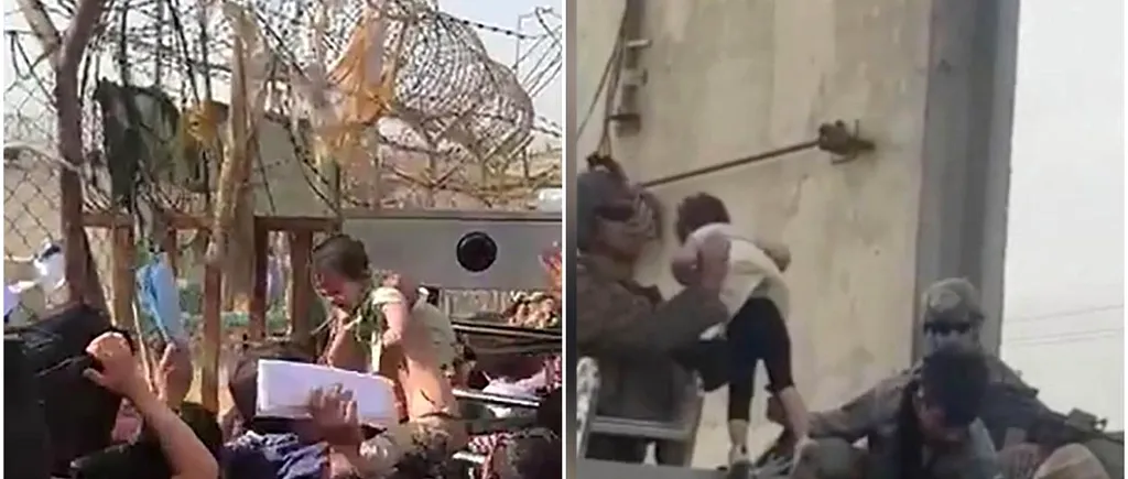 VIDEO| Scene tulburătoare în Kabul: Părinții își aruncă bebelușii peste gardul de sârmă ghimpată, implorând soldații să-i salveze