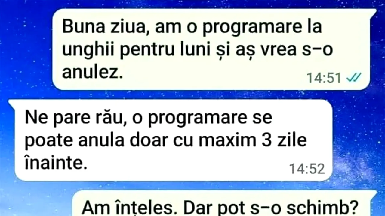 BANCUL ZILEI | Cum să anulezi o programare la unghii