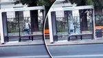 Scene ireale surprinse în București. Un bărbat a spart cu piciorul refugiul unei stații STB, apoi a plecat ca și cum nimic nu s-ar fi întâmplat