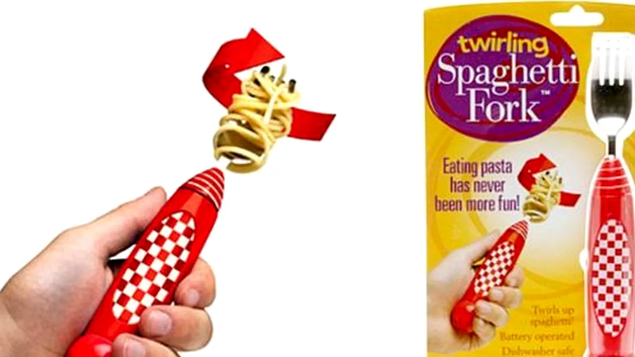 Cele mai tari invenții pentru leneși: de la furculița care înfășoară spaghete la dispozitivul care ridică singur ciorapii. GALERIE FOTO