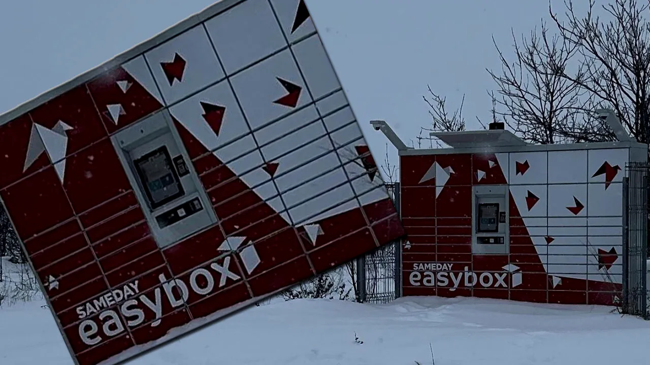 Imaginea zilei. Cel mai „singuratic” Easybox din România: „Nu vă faceți griji...”