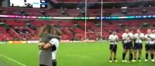 Moment emoționant la finalul meciului de rugby România-Irlanda. Ce a făcut un jucător chiar pe gazonul de pe Wembley