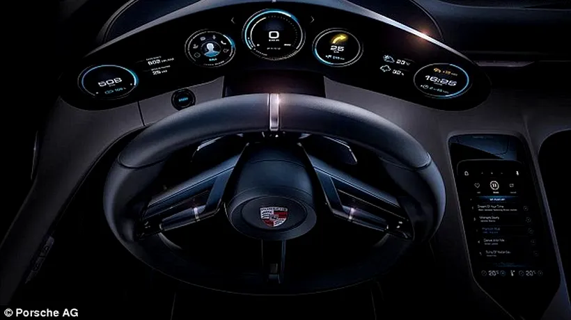 Porsche a prezentat modelul electric Mission E, care ar putea rivaliza cu Tesla. Supercar-ul poate fi „controlat cu privirea