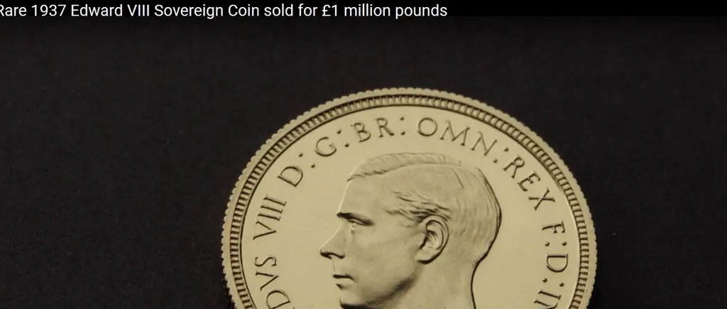 O monedă emisă de rebelul  Edward al VIII-lea, vândută pentru 1 milion de lire. Valoarea monedei, dată de o biografie surprinzător de asemănătoare cu cea a regelui Carol al II-lea 