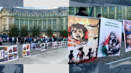VIDEO | Protest de amploare în Capitală. Manifestanții au ieșit în stradă ca să-i susțină pe civilii palestinieni din Gaza