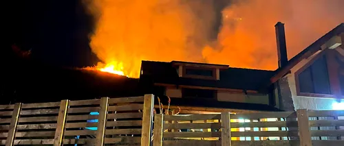 VIDEO | Târgoviște: Incendiu de proporții în apropierea Mănăstirii Dealu. Focul s-a apropiat de locuințele din zonă