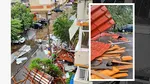 Imagini incredibile. O furtună a făcut prăpăd la Mioveni. Acoperișurile zboară ca avioanele de hârtie