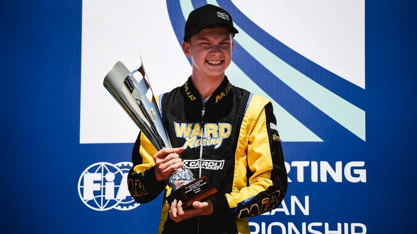 VIDEO | Gest controversat al unui pilot rus, în vârstă de 15 ani, după ce a câștigat o cursă de karting. Ce a făcut pe podiumul de premiere