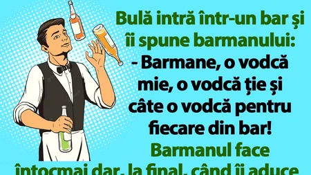 BANC | Bulă face cinste cu vodcă...