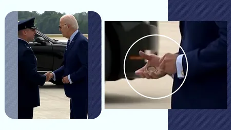 GESTUL care a pus lumea pe jar / Ce obiect i-a dat, discret, Joe BIDEN unui ofițer la coborârea din Air Force One, înaintea dezbaterii cu Donald Trump