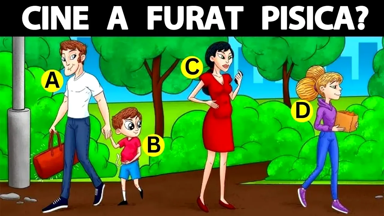 Test IQ pentru genii | Care dintre acești 4 oameni a furat pisica?