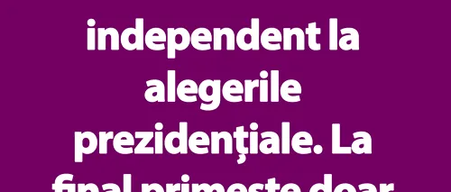 BANC | Bulă candidează independent la alegerile prezidențiale