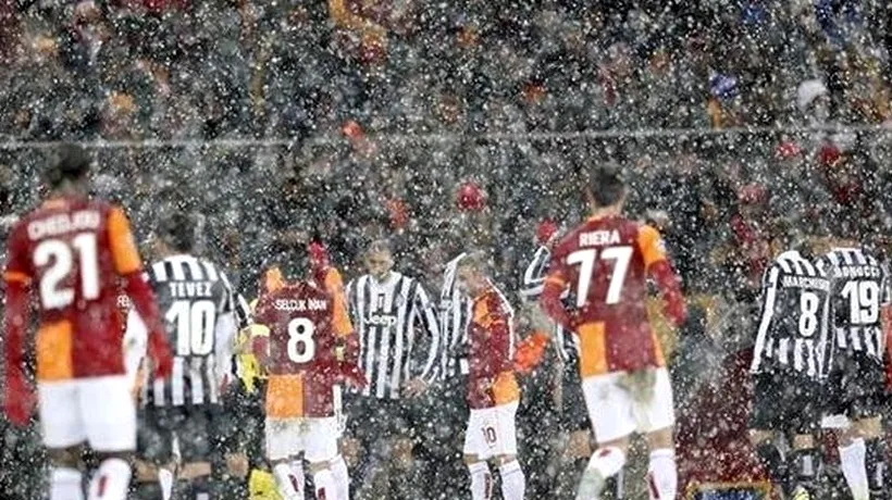 Meciul Galatasaray - Juventus, întrerupt din cauza ninsorii, se va relua miercuri la ora 15.00
