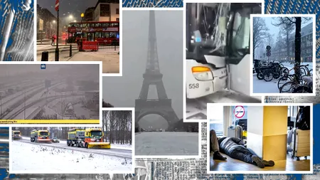 Episod de iarnă severă provoacă haos în Olanda, UK, Irlanda și alte 6 state. Zboruri anulate, trafic oprit și școli închise. Cinci morți în Franța