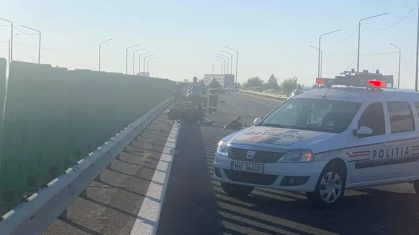 Accident grav pe Autostrada Soarelui, după ce o motocicletă s-a ciocnit cu o mașină. A fost solicitat elicopterul SMURD