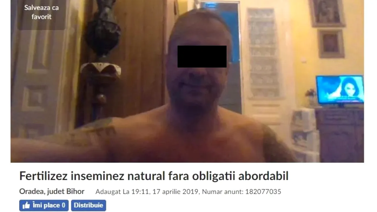 Un fost condamnat vea să ajute femeile să rămână însărcinate, pe OLX: „Nu caut sex. Fii discretă și ne înțelegem