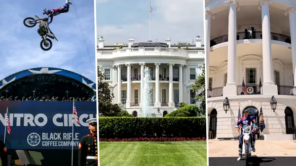 Peluza Casei Albe s-a transformat în arenă pentru sporturile extreme. Weekendul la reședința lui Trump a început cu demonstrații de motocros