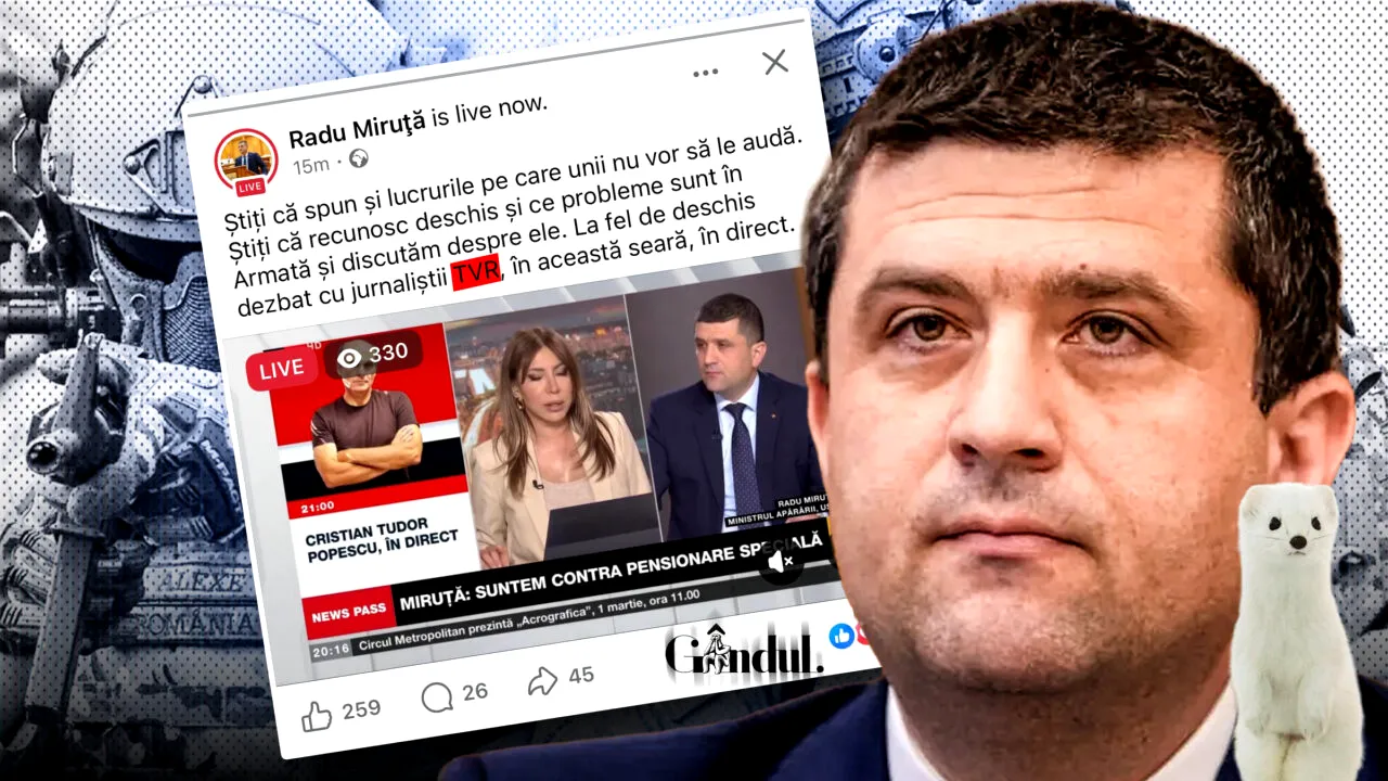 Ministrul Apărării și-a pierdut busola. Radu Miruță a încurcat studiourile de televiziune. Face postări despre participări la TVR, dar de fapt merge la B1 TV