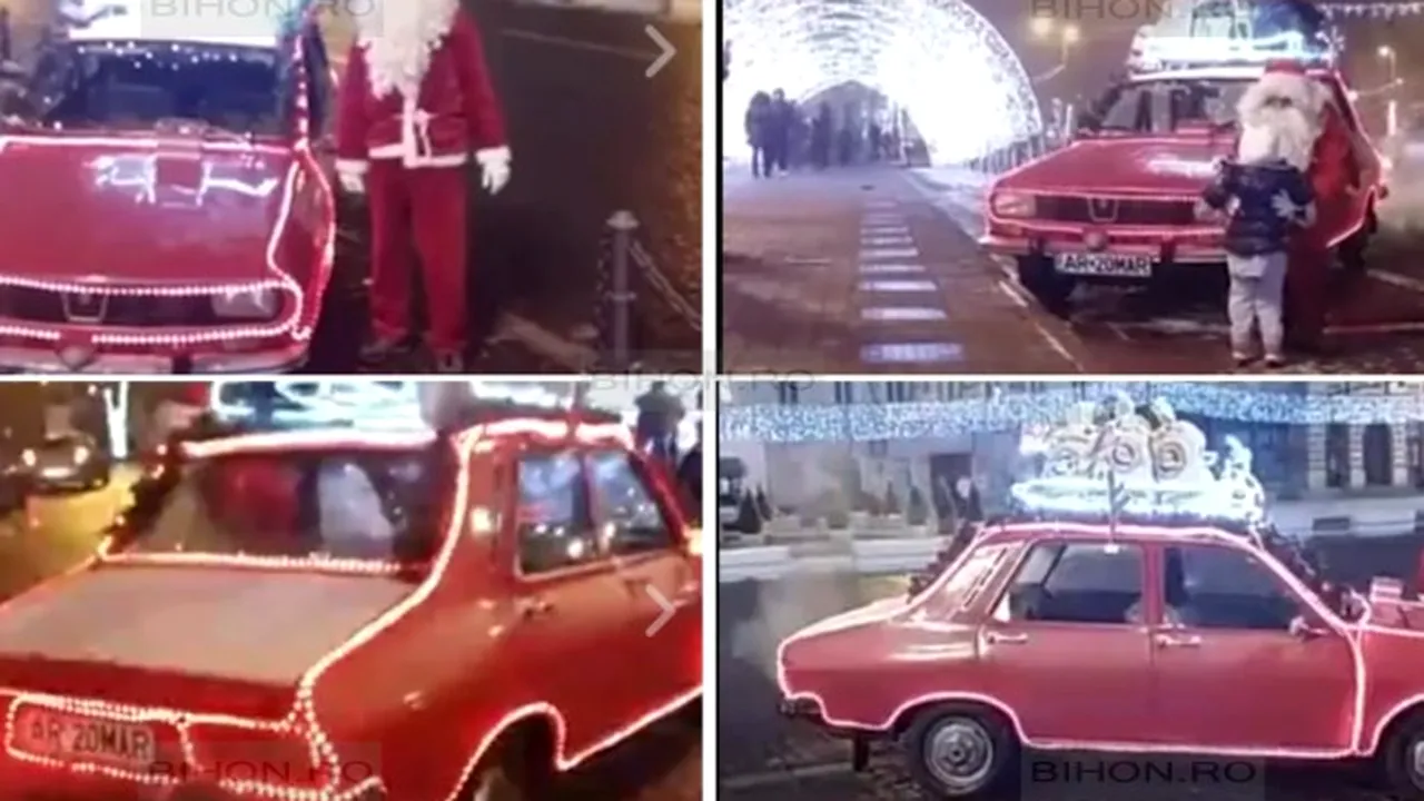 ''Moș Crăciun'', amendat cu 750 de lei de polițiștii din Arad, pentru că luminițele de pe ''sanie'' nu erau omologate