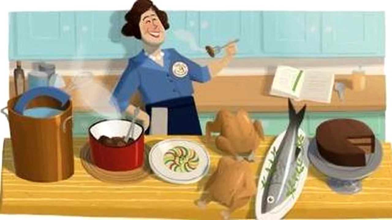 JULIA CHILD, omagiată printr-un GOOGLE DOODLE. Cum a ajuns din spion, bucătăreasă renumită