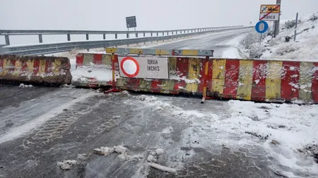 Transalpina se închide din nou din cauza zăpezii depuse pe carosabil, între localitățile Rânca și Obârșia Lotrului