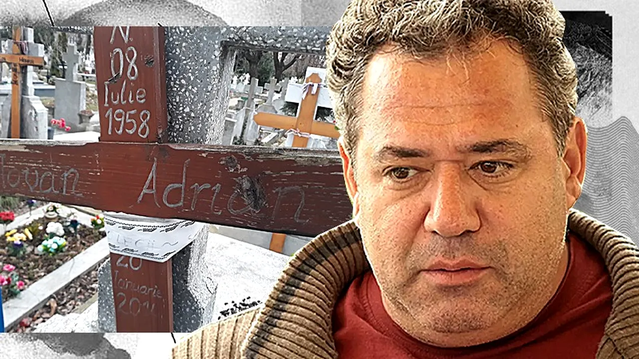 FOTO | Doar două ghivece cu flori uscate se mai găsesc la Adrian Iovan la mormânt. Timpul i-a șters și numele de pe cruce