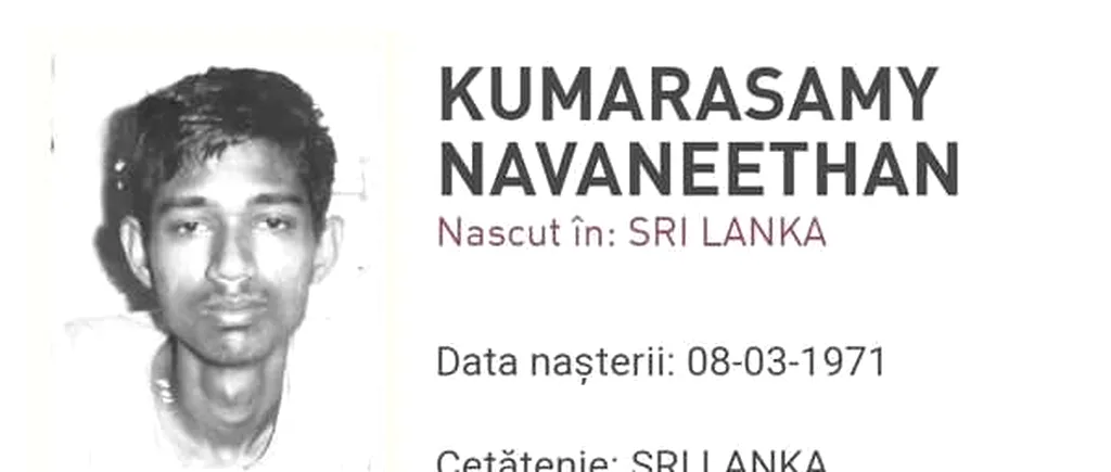 Criminalul fugar Navaneethan a fost recuperat de Justiție după o treime de SECOL. Cetățeanul din Sri Lanka era căutat din 1991