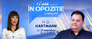 Emisiunea „În Opoziție cu Denise Rifai” începe joi, 21 noiembrie, de la ora 21.30, live pe Gândul. Invitați: H. D. Hartmann și Bogdan Teodorescu