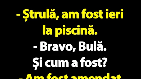 BANC | Bulă este amendat cu 500 de lei la piscină