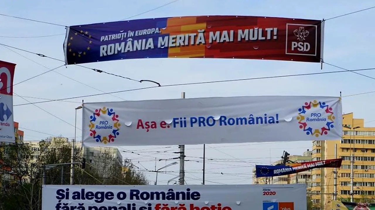 Bătalia bannerelor continuă. Sloganurile PSD și Pro România, „SABOTATE