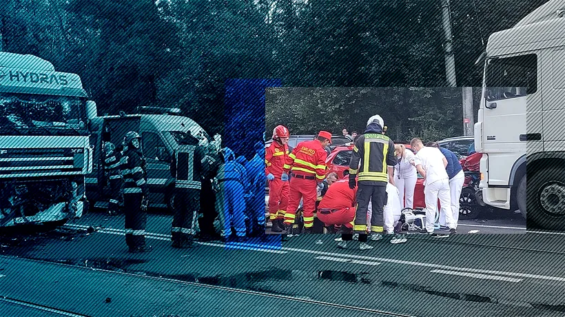 FOTO | Accident tragic în fața Spitalului Victor Babeș din Timișoara. Un angajat la Institutul de Cardiologie a fost ucis între două TIR-uri