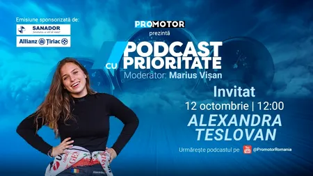 Alexandra Teslovan, invitată la „Podcast cu Prioritate” #114 by ProMotor. De la primele curse la Campionatul European de Raliuri
