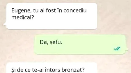 BANCUL ZILEI | Eugen și concediul medical