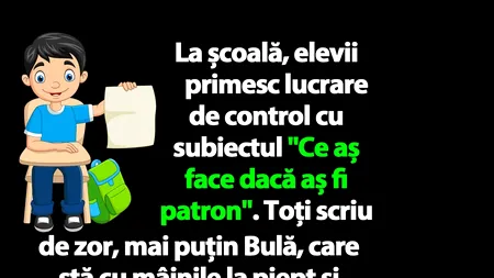 BANC | Bulă primește lucrare de control cu subiectul 