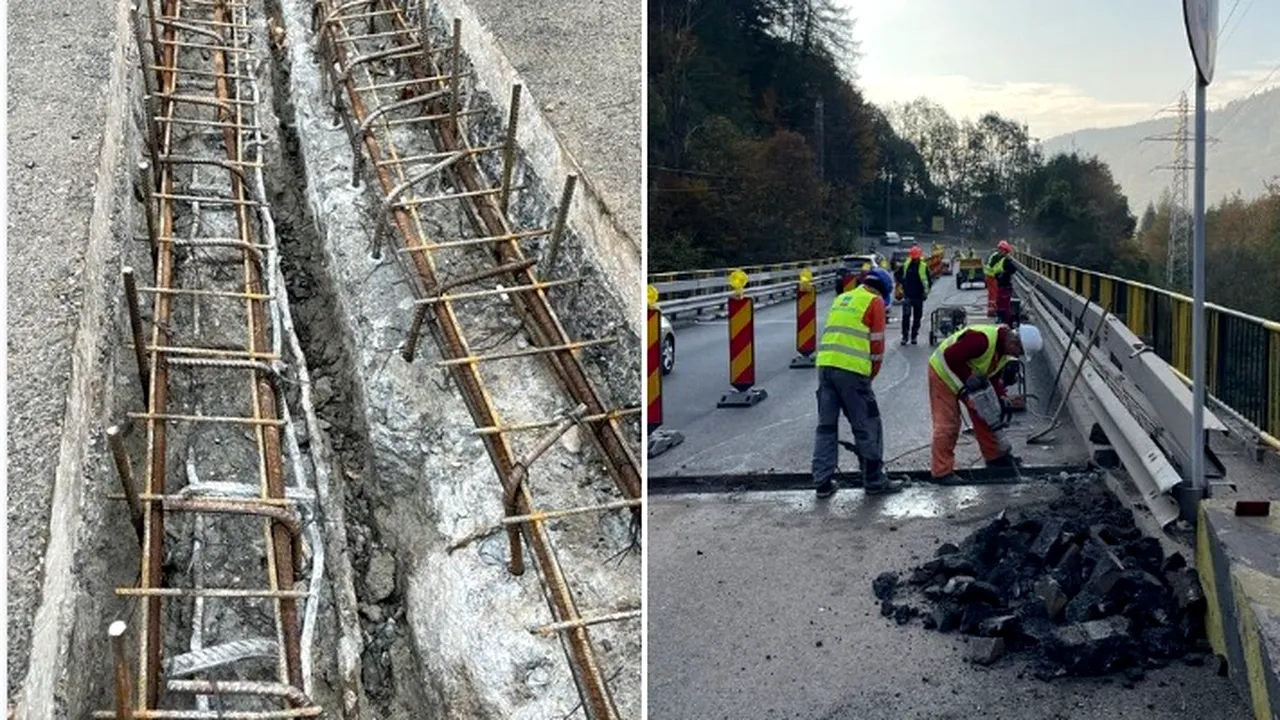 Anunțul CNAIR: Se prelungește coșmarul șoferilor pe DN1, la intrarea în Sinaia. Cât mai durează lucrările la podul aflat în reparație