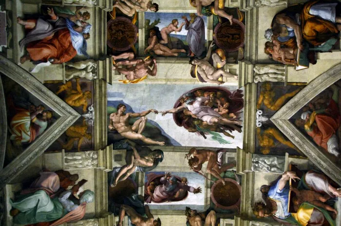 Crearea lui Adam, pictură din Capela Sixtină realizată de Michelangelo între 1508 și 1512 - Sursa Foto: Profimedia 
