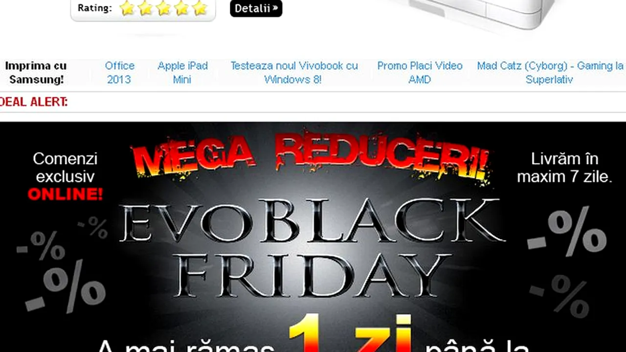 BLACK FRIDAY 2012. Reducerile EVOMAG pentru VINEREA NEAGRĂ 2012