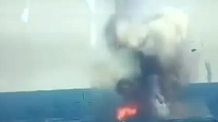 Radu Miruță a postat noi imagini cu momentul în care drona maritimă de lângă Neptun Deep este lovită de avionul F-16