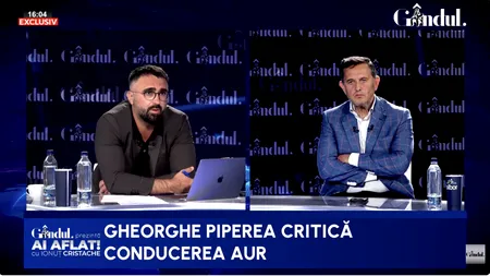 Gheorghe Piperea, reproșuri la adresa conducerii AUR: „Senzația este că băltim / Puteam să punctăm în aceste luni / Mergem înainte doar în sondaje / În AUR există mai multe valori decât Simion și Georgescu”