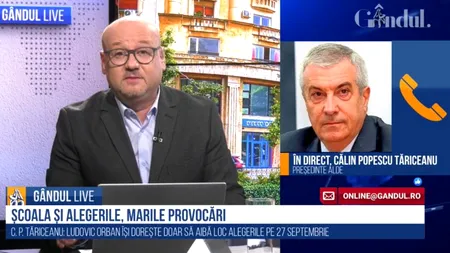 GÂNDUL LIVE. Călin Popescu Tăriceanu, liderul ALDE: „Am decis să nu-mi trimit copilul la clasa pregătitoare. Rămâne la grădiniță, ceea ce nu îmi doream” / „Pregătirea sanitară este praf!”