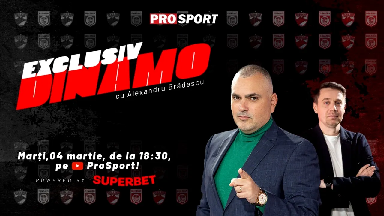 „Exclusiv Dinamo” cu Alexandru Brădescu, ediție nouă astăzi, de la 18:30!