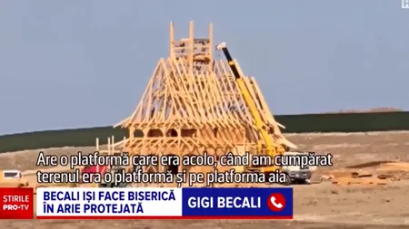 Becali își ridică o biserică într-o arie protejată. Cu cât a fost amendat: „Când faci Liturghie, fluturii rari mai mulți vin”