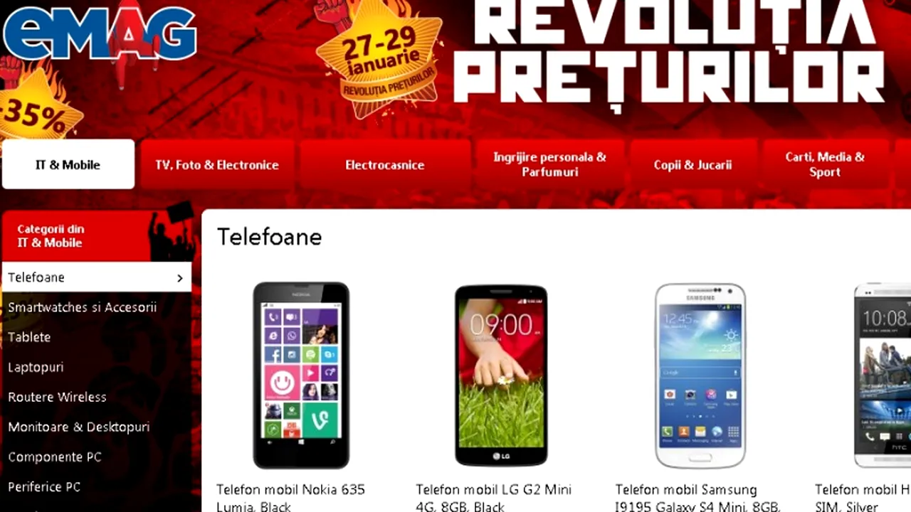 REDUCERI EMAG. EMAG oferă REDUCERI mari de ''Revoluția prețurilor''